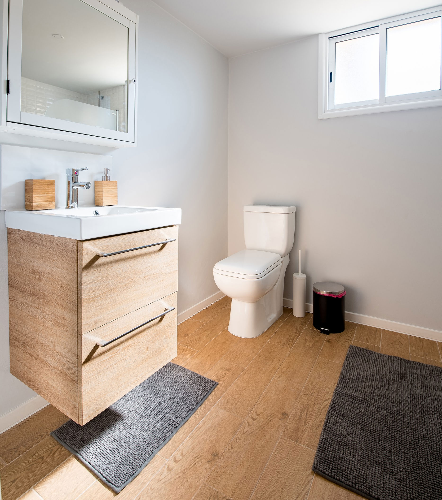 Wooden bathroom renovation